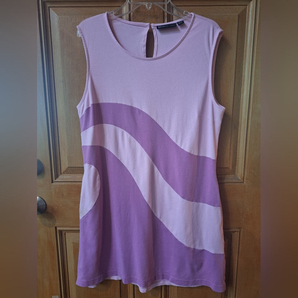 Purple Wave Sleeveless Top By New York & Co. Sz Large